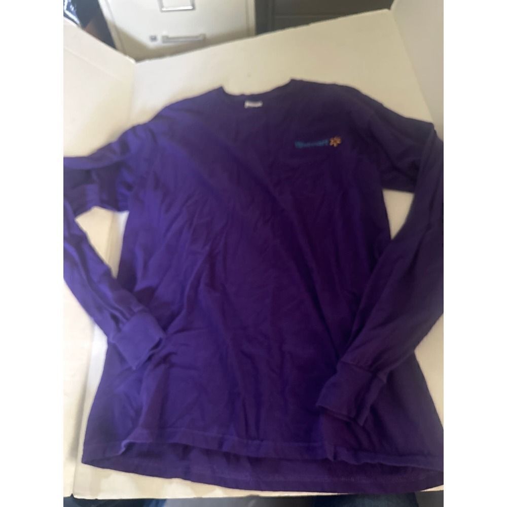 Wal Mart Worker Employee Purple Long Sleeve T-shirt cotton size Large